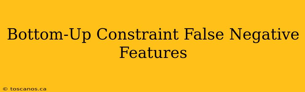 Bottom-Up Constraint False Negative Features