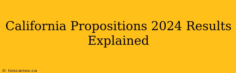 California Propositions 2024 Results Explained