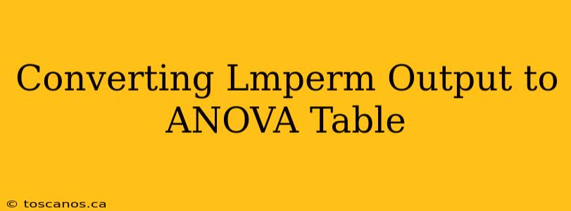 Converting Lmperm Output to ANOVA Table
