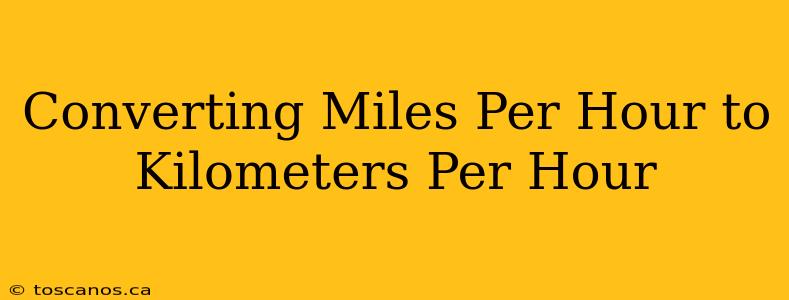 Converting Miles Per Hour to Kilometers Per Hour