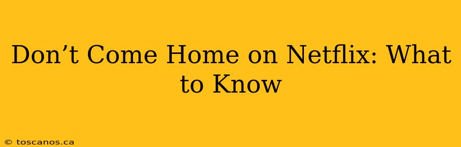 Don’t Come Home on Netflix: What to Know