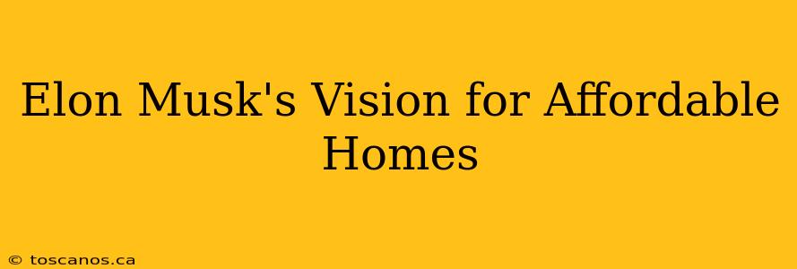 Elon Musk's Vision for Affordable Homes