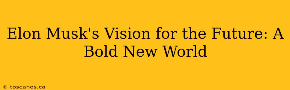 Elon Musk's Vision for the Future: A Bold New World