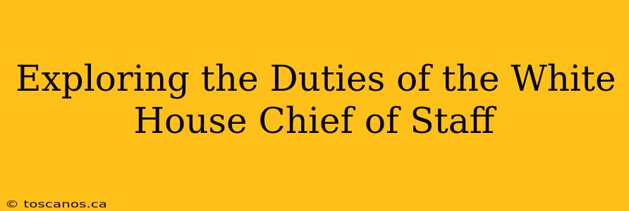 Exploring the Duties of the White House Chief of Staff