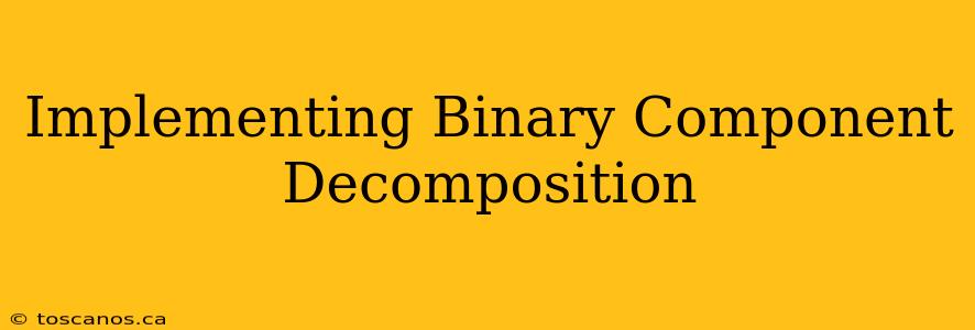 Implementing Binary Component Decomposition
