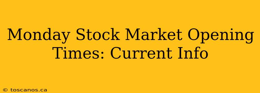 Monday Stock Market Opening Times: Current Info