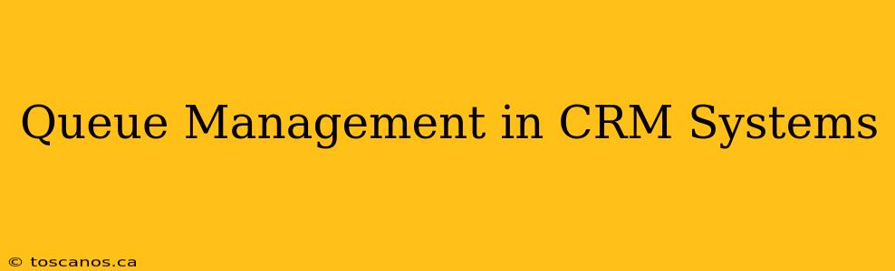 Queue Management in CRM Systems