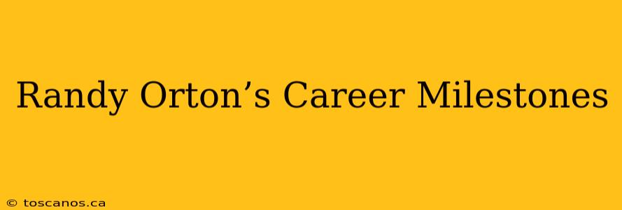 Randy Orton’s Career Milestones