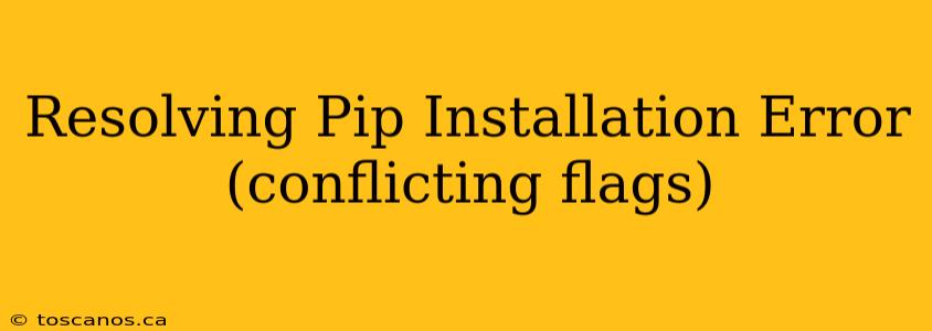 Resolving Pip Installation Error (conflicting flags)