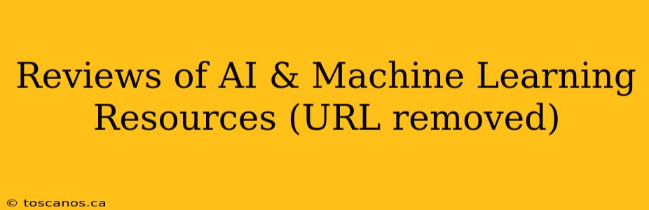 Reviews of AI & Machine Learning Resources (URL removed)