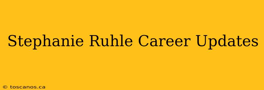 Stephanie Ruhle Career Updates