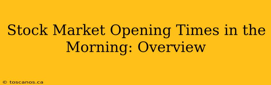 Stock Market Opening Times in the Morning: Overview