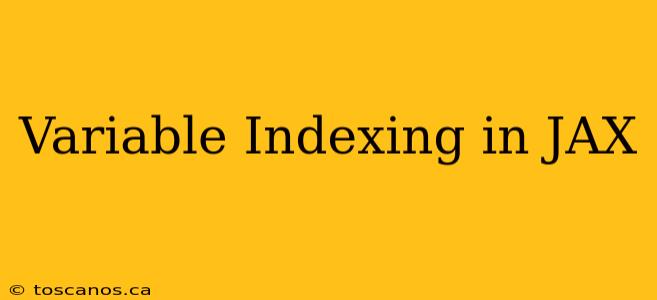 Variable Indexing in JAX