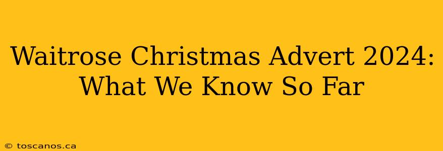 Waitrose Christmas Advert 2024: What We Know So Far
