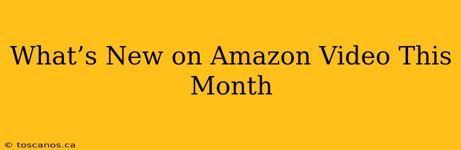 What’s New on Amazon Video This Month